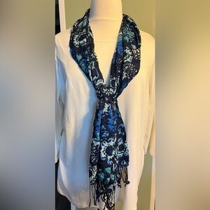Navy Blue Patterned Clothing scarf Liz Claiborne’s. Qvc